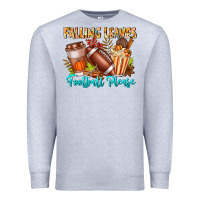 Heather Grey Falling Leaves Football Please Premium Sweatshirt - CowhideDigitalArt