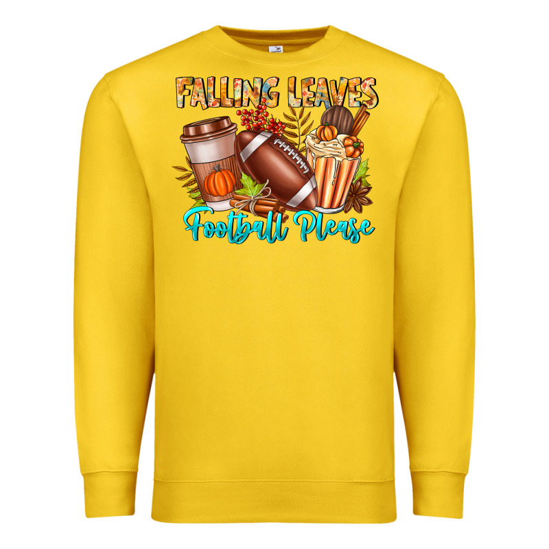 Falling Leaves Football Please Premium Sweatshirt by CowhideDigitalArt | Teevron