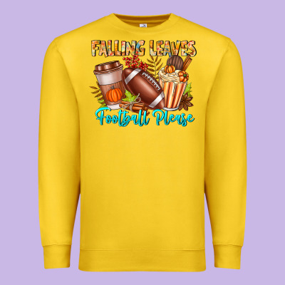 Falling Leaves Football Please Premium Sweatshirt Designed By Cowhidedigitalart