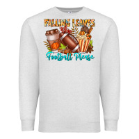 Oatmeal Heather Falling Leaves Football Please Premium Sweatshirt - CowhideDigitalArt