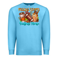 Ocean Blue Falling Leaves Football Please Premium Sweatshirt - CowhideDigitalArt