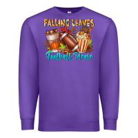 Purple Falling Leaves Football Please Premium Sweatshirt - CowhideDigitalArt