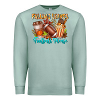 Seafoam Falling Leaves Football Please Premium Sweatshirt - CowhideDigitalArt