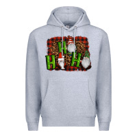 Heather Grey ho ho ho gnomes christmas Premium Hoodie - RanaPortraitStore