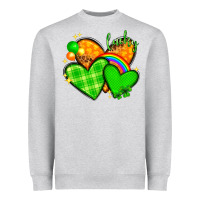 Heather Grey St. Patrick's Day hearts St. Patricks day Heavyweight Sweatshirt - HowdyJamesFarm