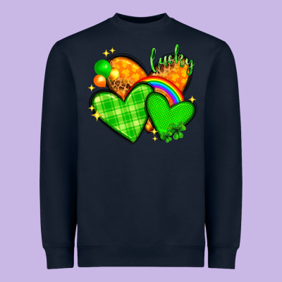 St. Patrick's Day Hearts St. Patricks Day Heavyweight Sweatshirt Designed By Howdyjamesfarm