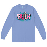 Colony Blue Cancer Faith Cross Long Sleeve Tee - HowdyJamesFarm