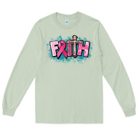 Matcha Cancer Faith Cross Long Sleeve Tee - HowdyJamesFarm