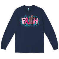 Navy Cancer Faith Cross Long Sleeve Tee - HowdyJamesFarm