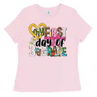 Bubblegum Pink my first day of 3rd grade Ladies Tee - NancyCooperArtShop