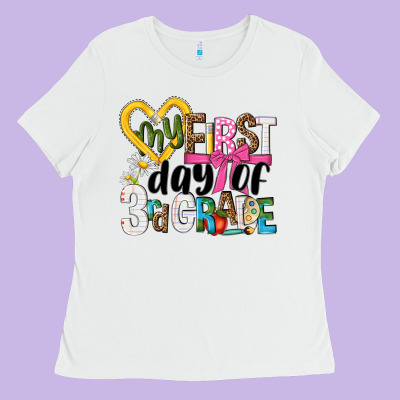 My First Day Of 3rd Grade Ladies Tee Designed By Nancycooperartshop