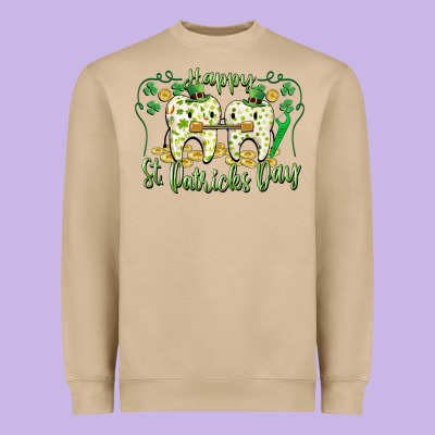 Happy St. Patrick's Day Tooth Dentist Heavyweight Sweatshirt Designed By Cowgirlartshop