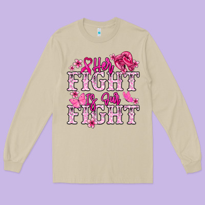 Her Fight Is Our Fight Cancer Awareness Long Sleeve Tee Designed By Howdyjamesfarm