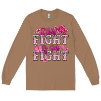 Toasted Coconut Her fight is our fight Cancer Awareness Long Sleeve Tee - HowdyJamesFarm