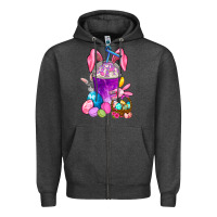 Charcoal Heather Easter Coffee Cup Zipper Hoodie - BundleAndBundleShop