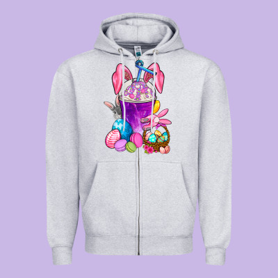 Easter Coffee Cup Zipper Hoodie Designed By Bundleandbundleshop