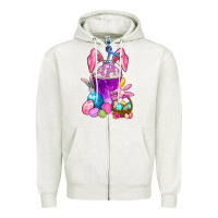 Oatmeal Heather Easter Coffee Cup Zipper Hoodie - BundleAndBundleShop