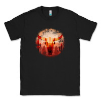Black Western Cowboy Sunset Bull Skull Classic Tee - Bettercallsaul