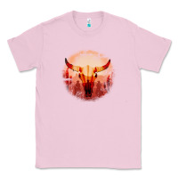 Bubblegum Pink Western Cowboy Sunset Bull Skull Classic Tee - Bettercallsaul