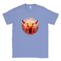 Colony Blue Western Cowboy Sunset Bull Skull Classic Tee - Bettercallsaul