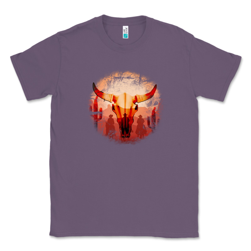 Western Cowboy Sunset Bull Skull Classic Tee by Bettercallsaul | Teevron