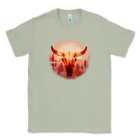 Matcha Western Cowboy Sunset Bull Skull Classic Tee - Bettercallsaul