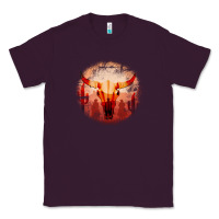 Plum Western Cowboy Sunset Bull Skull Classic Tee - Bettercallsaul