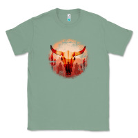 Sage Western Cowboy Sunset Bull Skull Classic Tee - Bettercallsaul