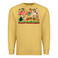 Antique Gold happy hallothanksmas flamingo Premium Sweatshirt - CowhideDigitalArt