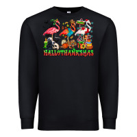 Black happy hallothanksmas flamingo Premium Sweatshirt - CowhideDigitalArt