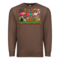 Chestnut happy hallothanksmas flamingo Premium Sweatshirt - CowhideDigitalArt
