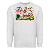 Oatmeal Heather happy hallothanksmas flamingo Premium Sweatshirt - CowhideDigitalArt