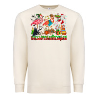 Sandshell happy hallothanksmas flamingo Premium Sweatshirt - CowhideDigitalArt