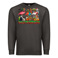 Smoke happy hallothanksmas flamingo Premium Sweatshirt - CowhideDigitalArt