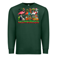 Sports Green happy hallothanksmas flamingo Premium Sweatshirt - CowhideDigitalArt