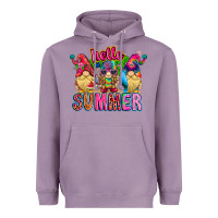 Lavender Hello summer Gnome Heavyweight Hoodie - CowhideDigitalArt