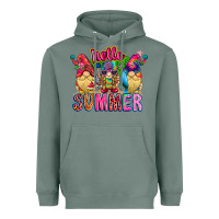 Sage Hello summer Gnome Heavyweight Hoodie - CowhideDigitalArt