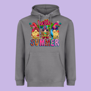 Hello Summer Gnome Heavyweight Hoodie Designed By Cowhidedigitalart