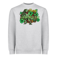 Heather Grey Happy St. Patrick's Day T-Rex Heavyweight Sweatshirt - HowdyJamesFarm