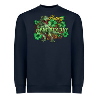 Navy Happy St. Patrick's Day T-Rex Heavyweight Sweatshirt - HowdyJamesFarm