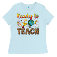 Baby Blue ready to teach Ladies Tee - NancyCooperArtShop