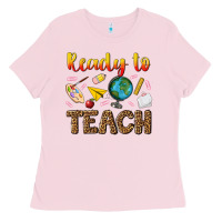 Bubblegum Pink ready to teach Ladies Tee - NancyCooperArtShop