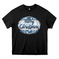 Black merry christmas blue Heavy Core Tee - MaliasSmallBusiness