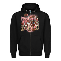 Black my heart is on that field Zipper Hoodie - FaDigitalArtStudio