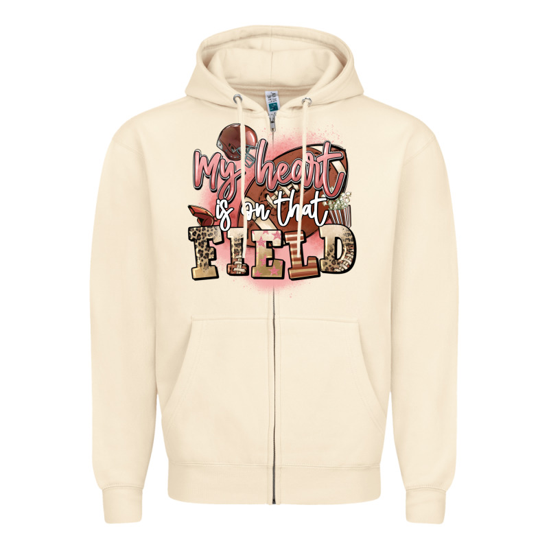My Heart Is On That Field Zipper Hoodie by FaDigitalArtStudio | Teevron