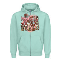Seafoam my heart is on that field Zipper Hoodie - FaDigitalArtStudio
