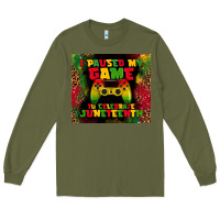 Army Green i paused my game Long Sleeve Tee - TumblerDesignByShophia