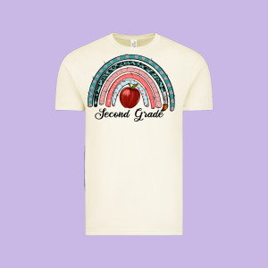 Second Grade Rainbow Vintage Tee Designed By Ranaportraitstore