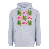 Heather Grey clover bow Heavyweight Hoodie - CowhideDigitalArt