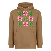 Toasted Coconut clover bow Heavyweight Hoodie - CowhideDigitalArt